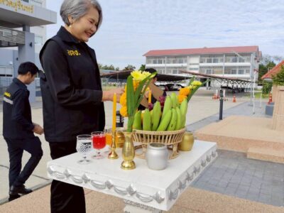 สำนักตรวจเงินแผ่นดินจังหวัดสุรินทร์ ไหว้ศาลพระพรหม ศาลเจ้าที่ ศาลตายาย ประจำเดือนธันวาคม ๒๕๖๘