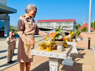 สำนักตรวจเงินแผ่นดินจังหวัดสุรินทร์ ไหว้ศาลพระพรหม ศาลพระภูมิ ศาลตายาย เนื่องในโอกาส วันขึ้นปีใหม่ ๒๕๖๙